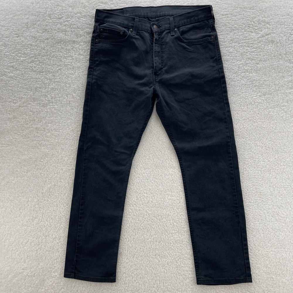 Levis 513 Jeans Mens 34x30 Black Slim Straight Stretch Denim Grunge Goth Skater
